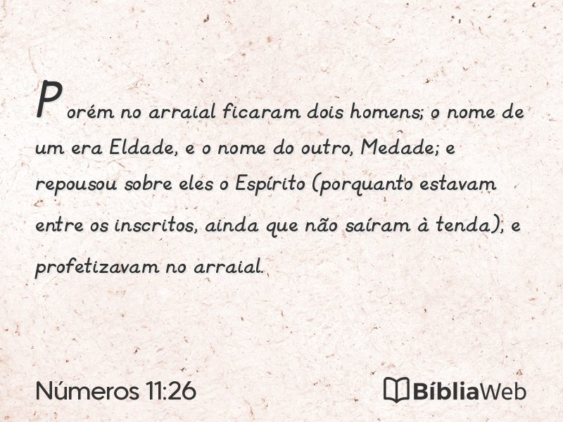 Números 11:26 em imagem para compartilhar