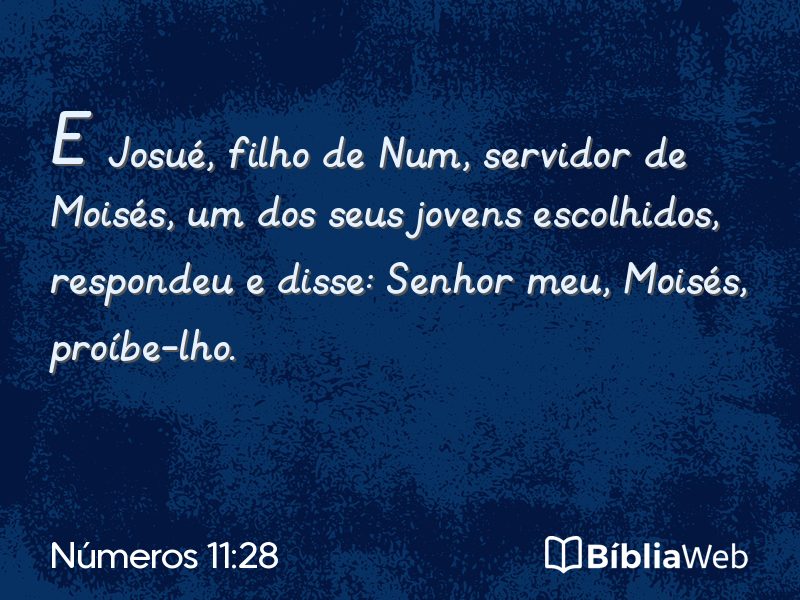 Números 11:28 em imagem para compartilhar
