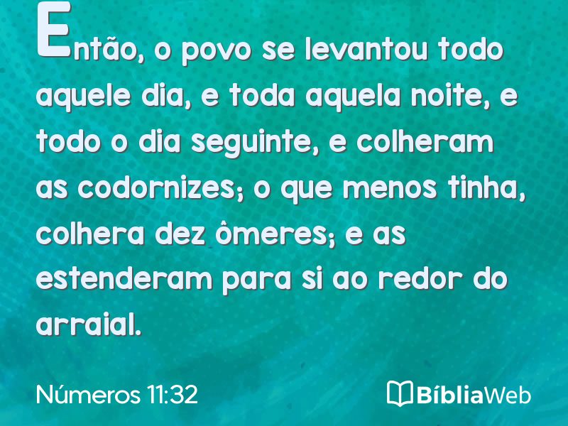 Números 11:32 em imagem para compartilhar