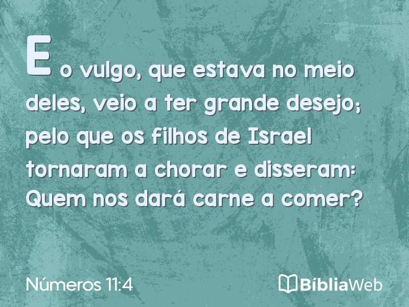 Números 11:4 em imagem para compartilhar