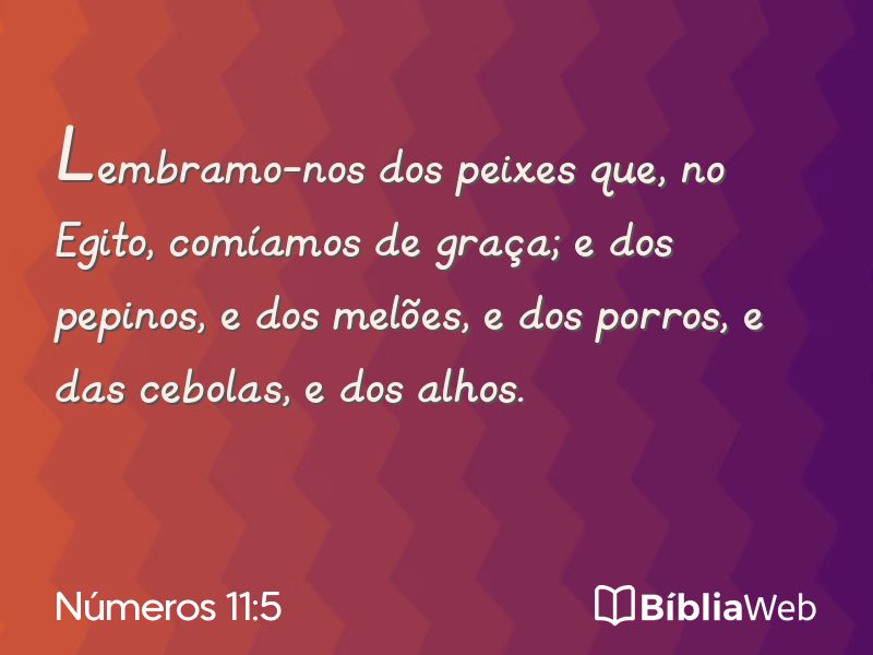 Números 11:5 em imagem para compartilhar