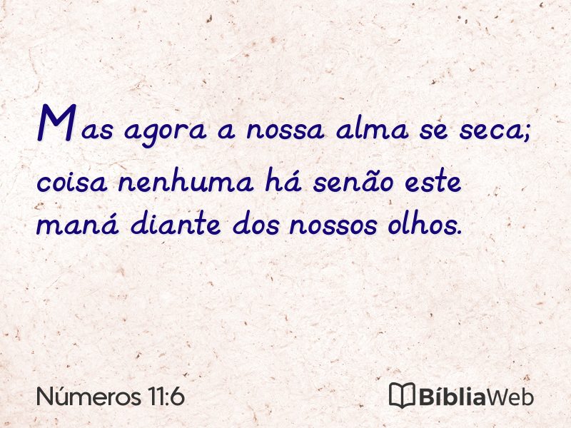 Números 11:6 em imagem para compartilhar