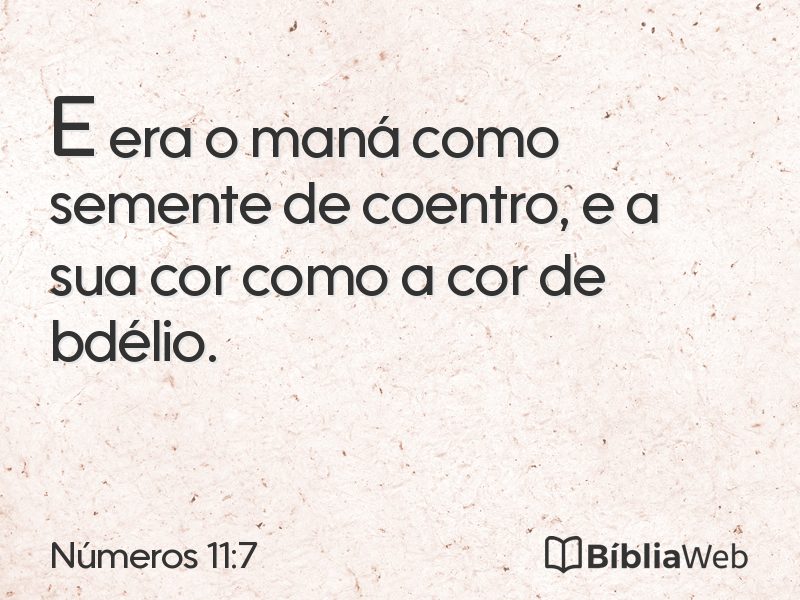 Números 11:7 em imagem para compartilhar