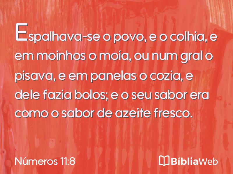 Números 11:8 em imagem para compartilhar