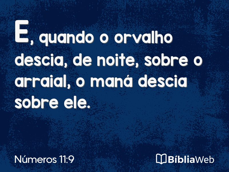 Números 11:9 em imagem para compartilhar