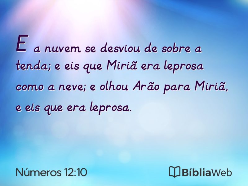 Números 12:10 em imagem para compartilhar