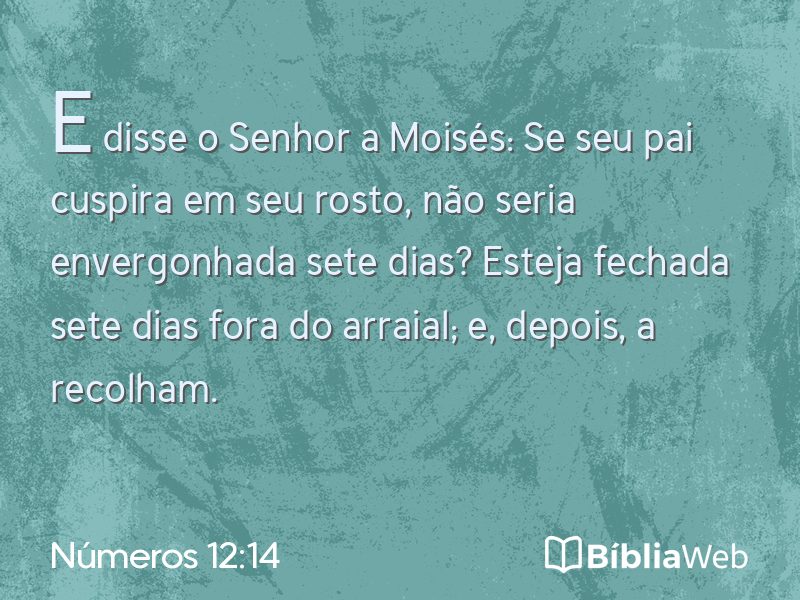 Números 12:14 em imagem para compartilhar