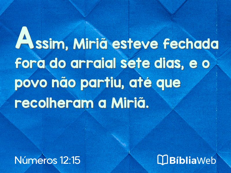 Números 12:15 em imagem para compartilhar