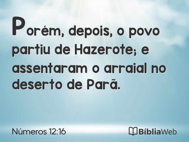 Números 12:16 em imagem para compartilhar