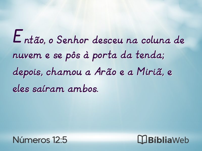 Números 12:5 em imagem para compartilhar