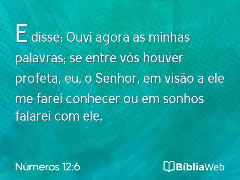Números 12:6 em imagem para compartilhar