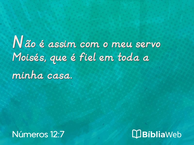 Números 12:7 em imagem para compartilhar