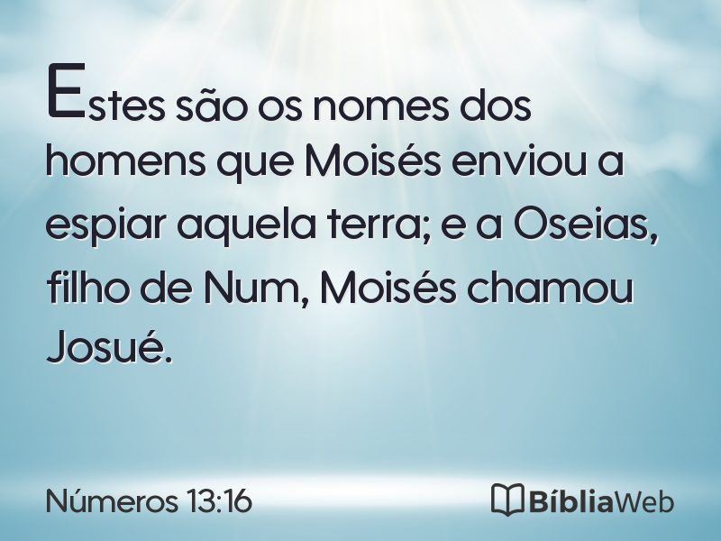 Números 13:16 em imagem para compartilhar