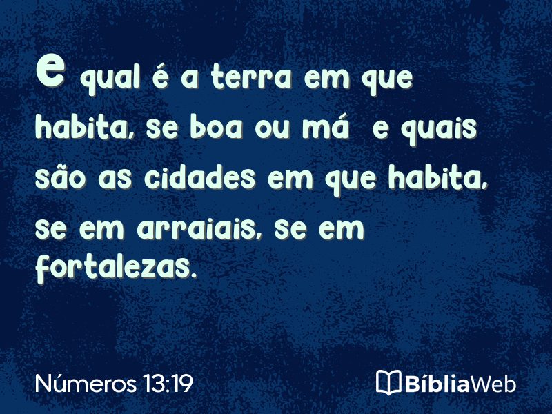 Números 13:19 em imagem para compartilhar