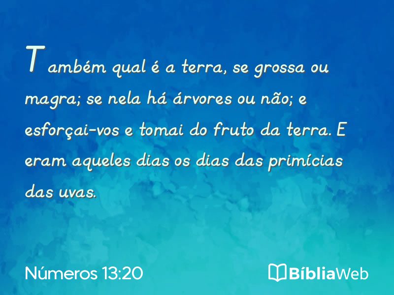 Números 13:20 em imagem para compartilhar