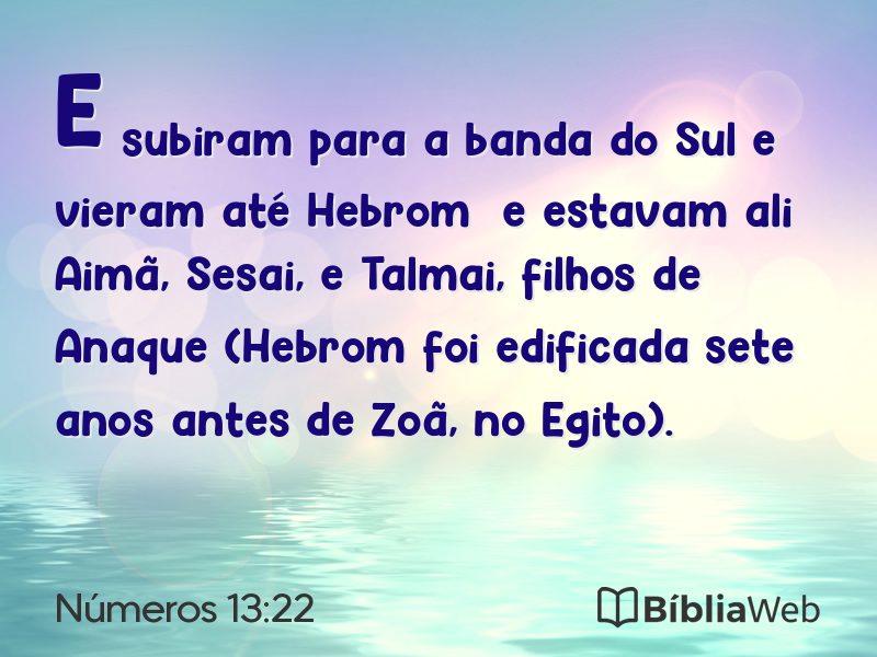 Números 13:22 em imagem para compartilhar