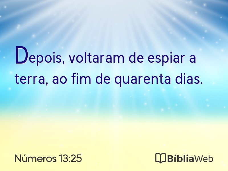 Números 13:25 em imagem para compartilhar