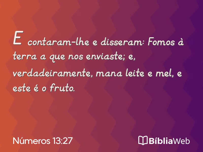 Números 13:27 em imagem para compartilhar