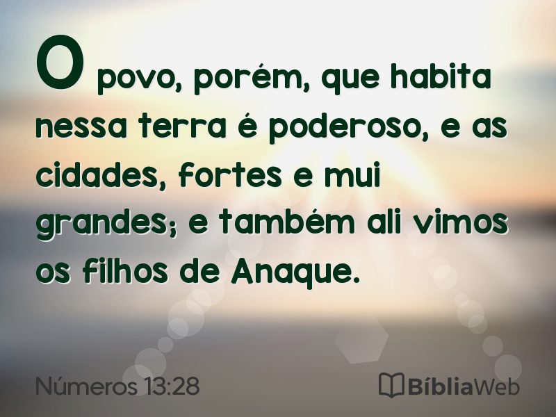 Números 13:28 em imagem para compartilhar