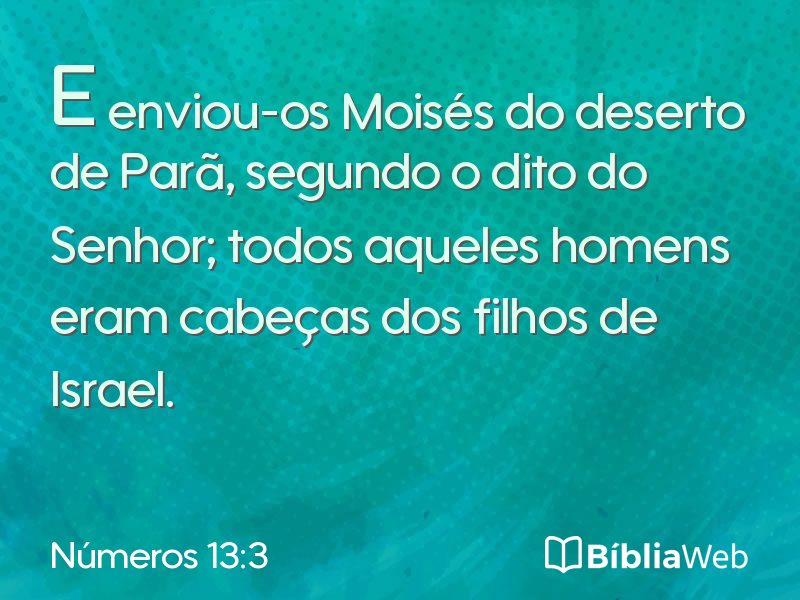 Números 13:3 em imagem para compartilhar