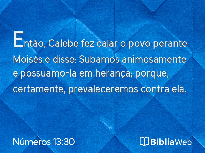 Números 13:30 em imagem para compartilhar