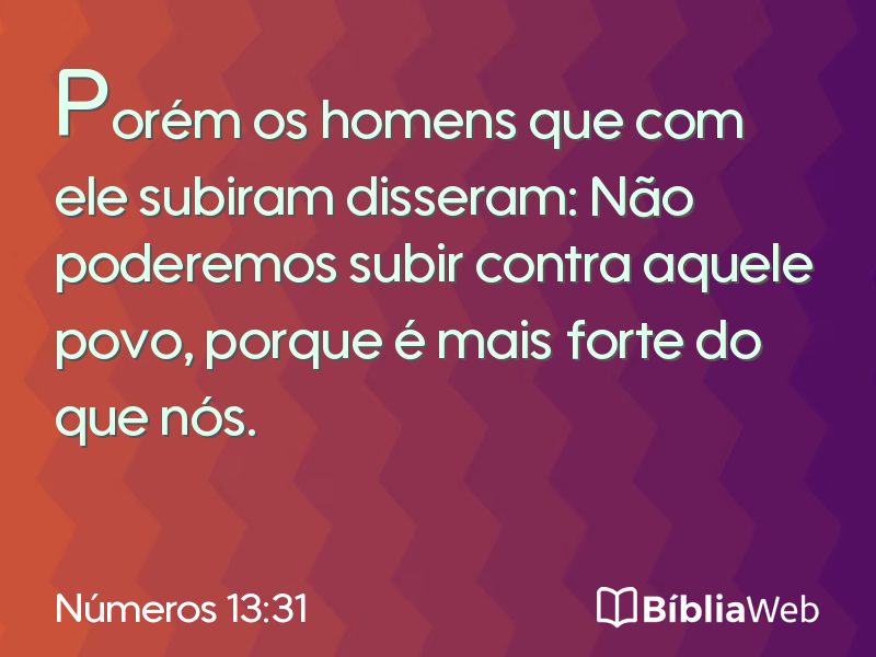 Números 13:31 em imagem para compartilhar