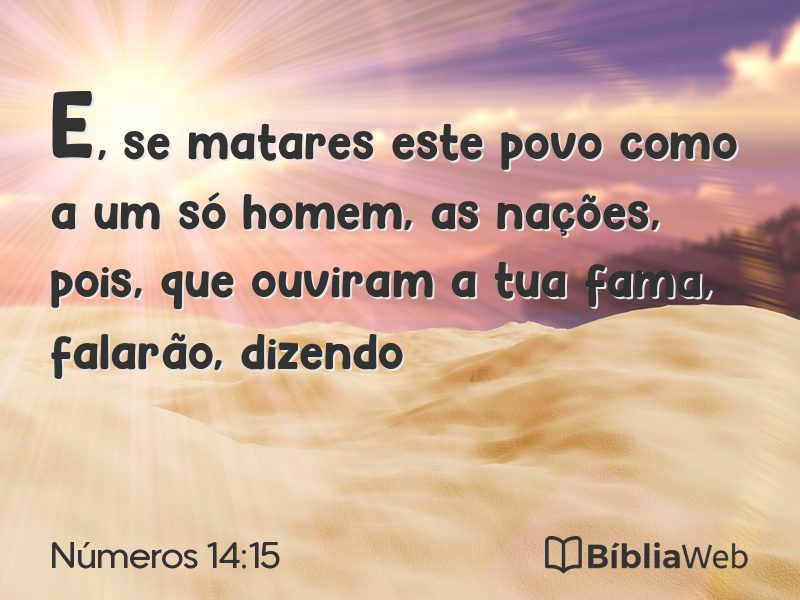 Números 14:15 em imagem para compartilhar