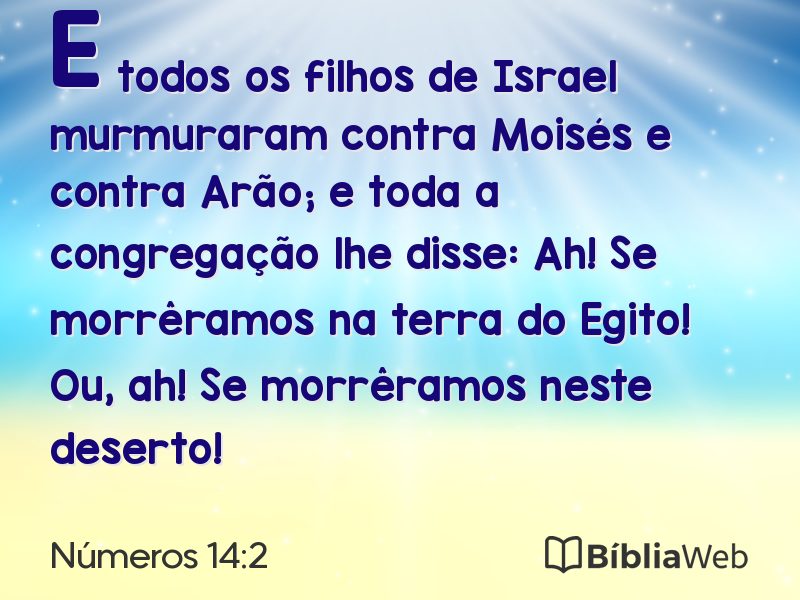 Números 14:2 em imagem para compartilhar