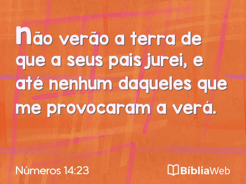Números 14:23 em imagem para compartilhar