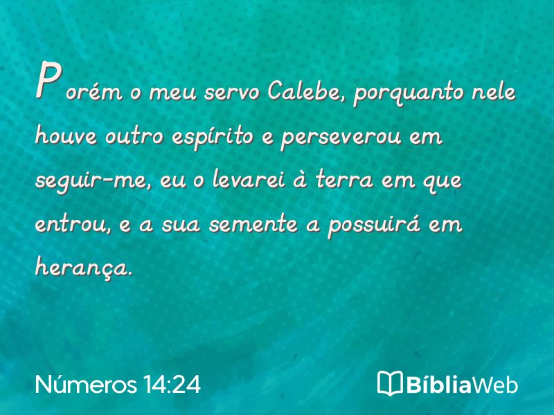 Números 14:24 em imagem para compartilhar