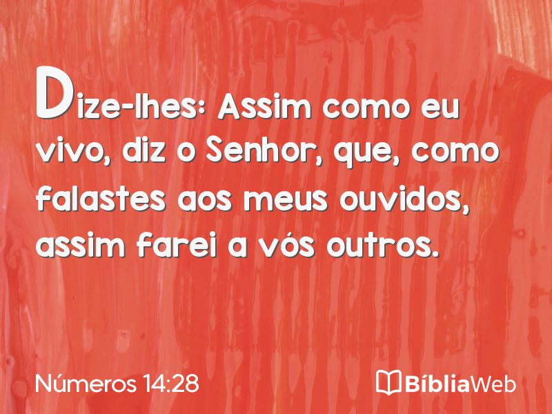 Números 14:28 em imagem para compartilhar