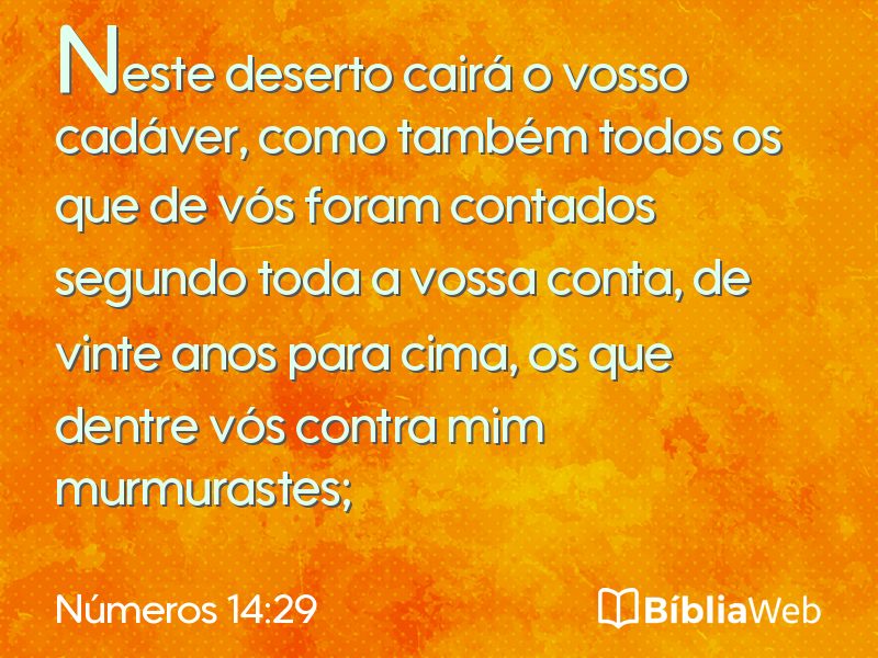 Números 14:29 em imagem para compartilhar