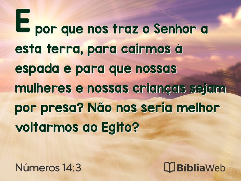 Números 14:3 em imagem para compartilhar