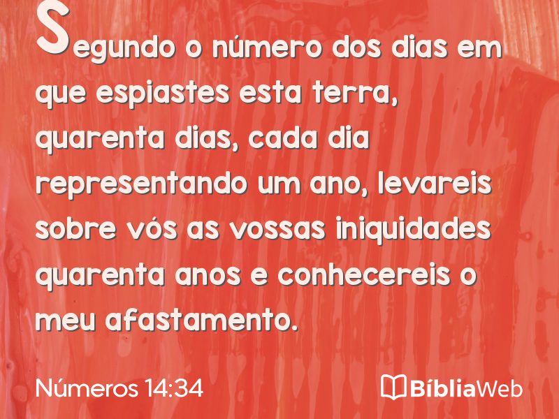 Números 14:34 em imagem para compartilhar