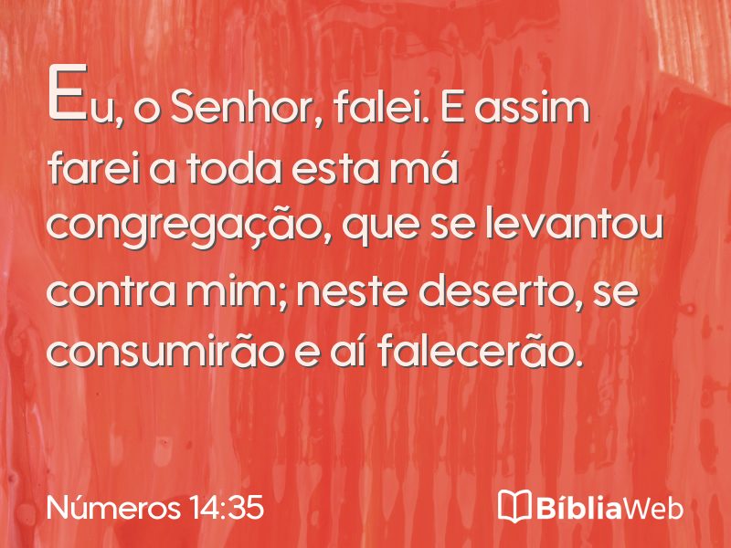 Números 14:35 em imagem para compartilhar