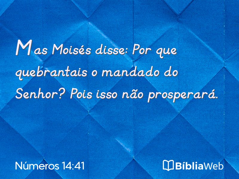 Números 14:41 em imagem para compartilhar