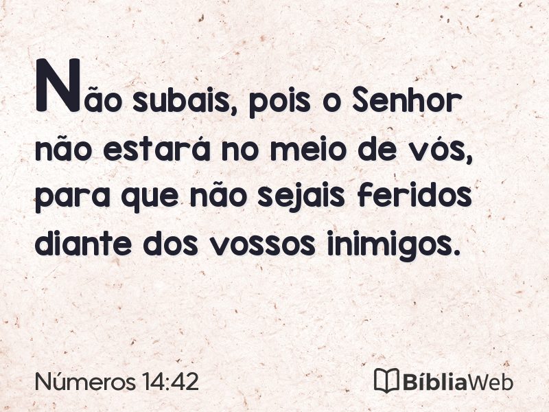 Números 14:42 em imagem para compartilhar