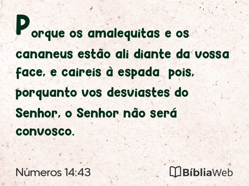 Números 14:43 em imagem para compartilhar