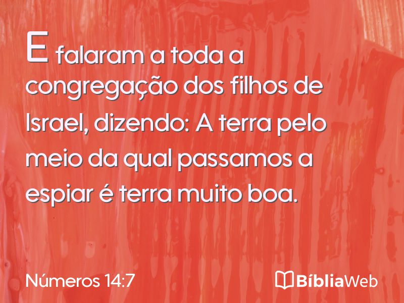 Números 14:7 em imagem para compartilhar