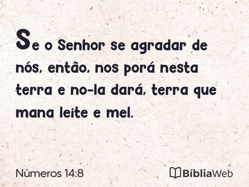 Números 14:8 em imagem para compartilhar