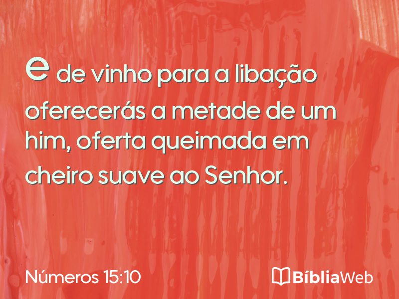 Números 15:10 em imagem para compartilhar