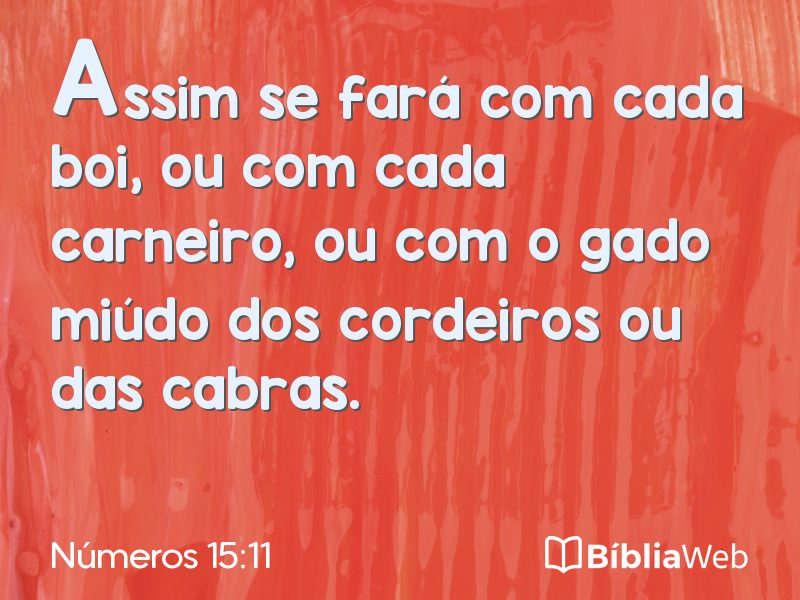 Números 15:11 em imagem para compartilhar