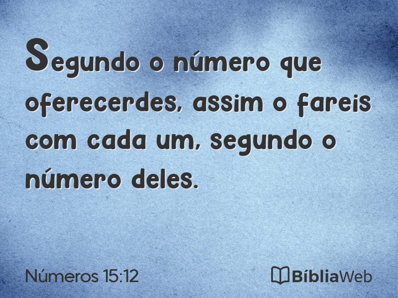 Números 15:12 em imagem para compartilhar