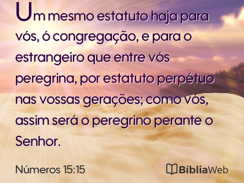 Números 15:15 em imagem para compartilhar