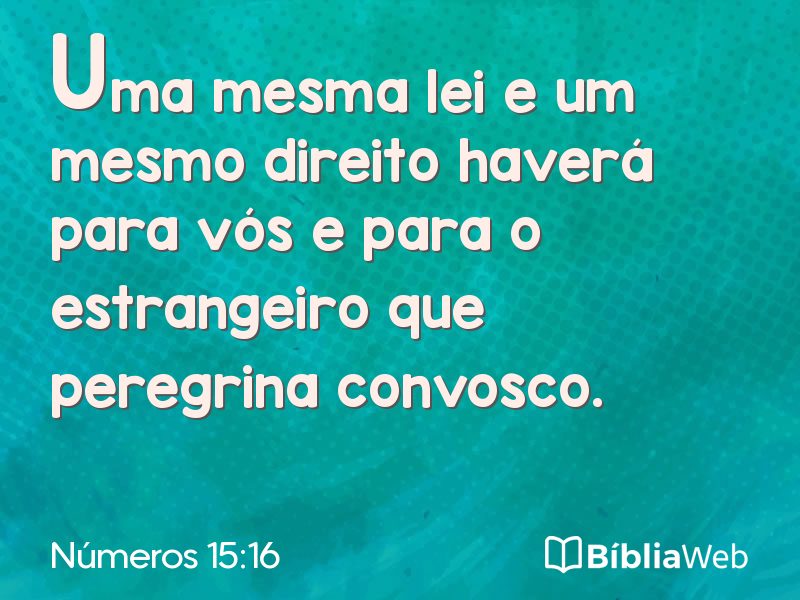Números 15:16 em imagem para compartilhar