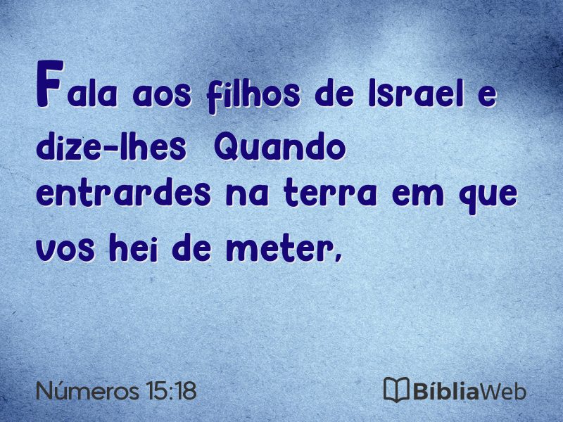 Números 15:18 em imagem para compartilhar