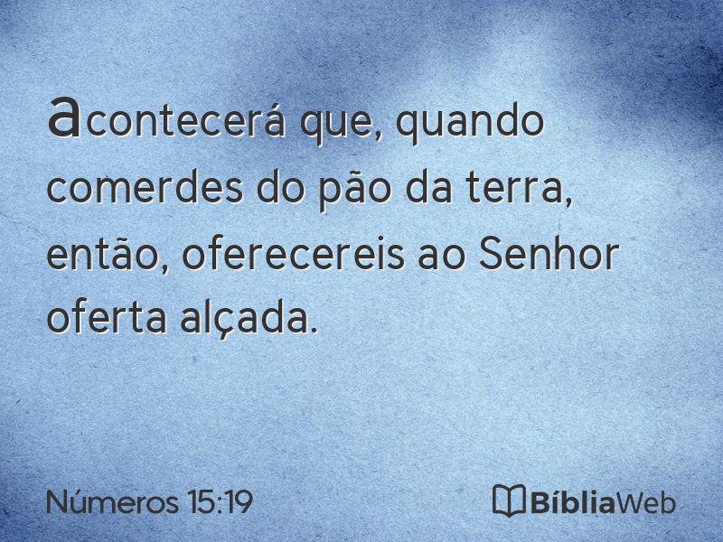 Números 15:19 em imagem para compartilhar
