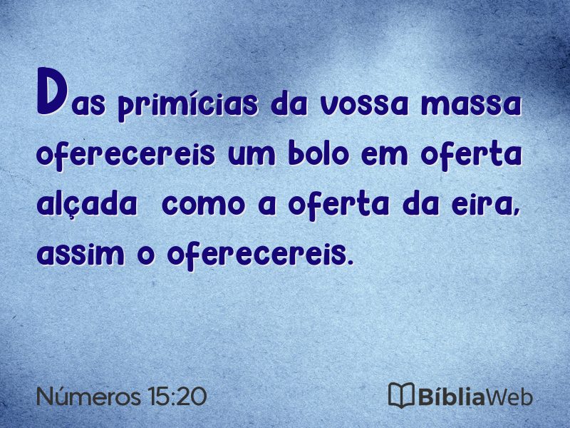 Números 15:20 em imagem para compartilhar
