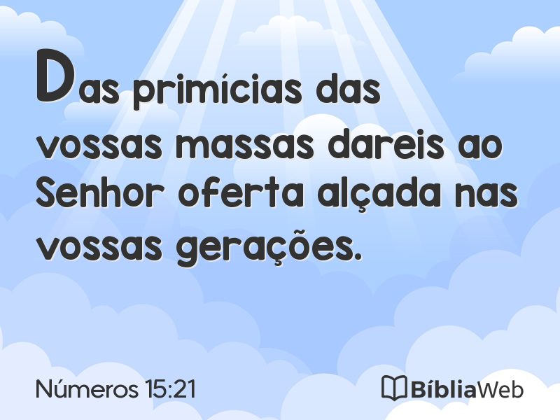 Números 15:21 em imagem para compartilhar