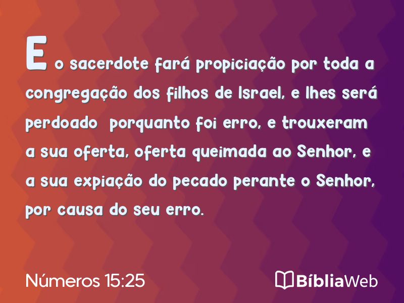 Números 15:25 em imagem para compartilhar
